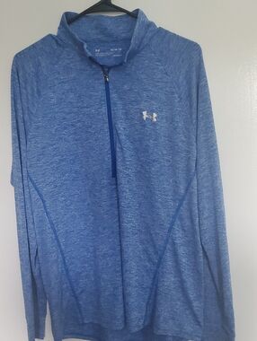 Under Armour Blue Heather Half-Zip Performance Pullover